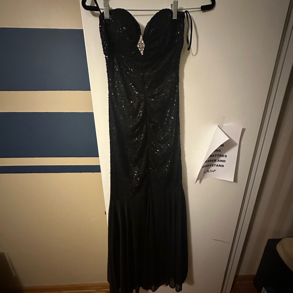 Xscape strapless beaded mermaid gown